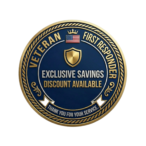Exclusive discounts for veterans and first responders from AquaWorks® Rain Gutters