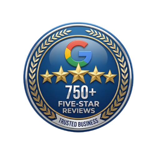 Over 750 five-star Google reviews for AquaWorks® Rain Gutters