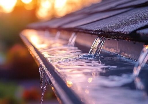 Overflowing residential gutters showing the importance of regular gutter maintenance